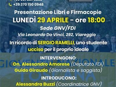 Gli anni di piombo e Sergio Ramelli tema dell’incontro di Gioventù Nazionale Versilia il 29 aprile