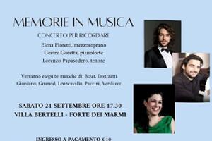 Memorie in musica. Concerto per ricordare: appuntamento con la lirica a Villa Bertelli