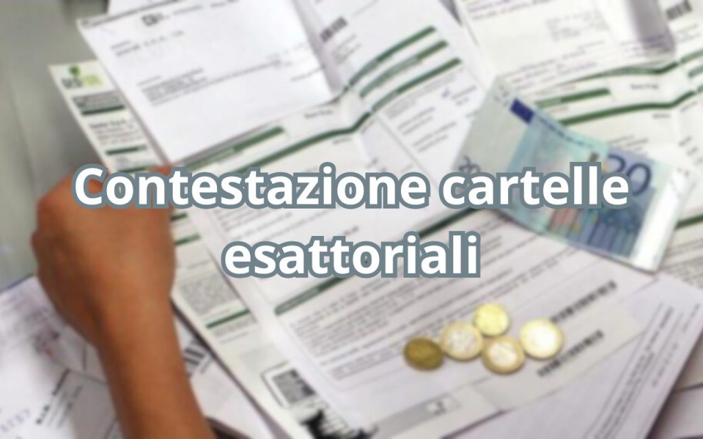 Cartelle esattoriali e scritta "contestazione cartelle esattoriali"