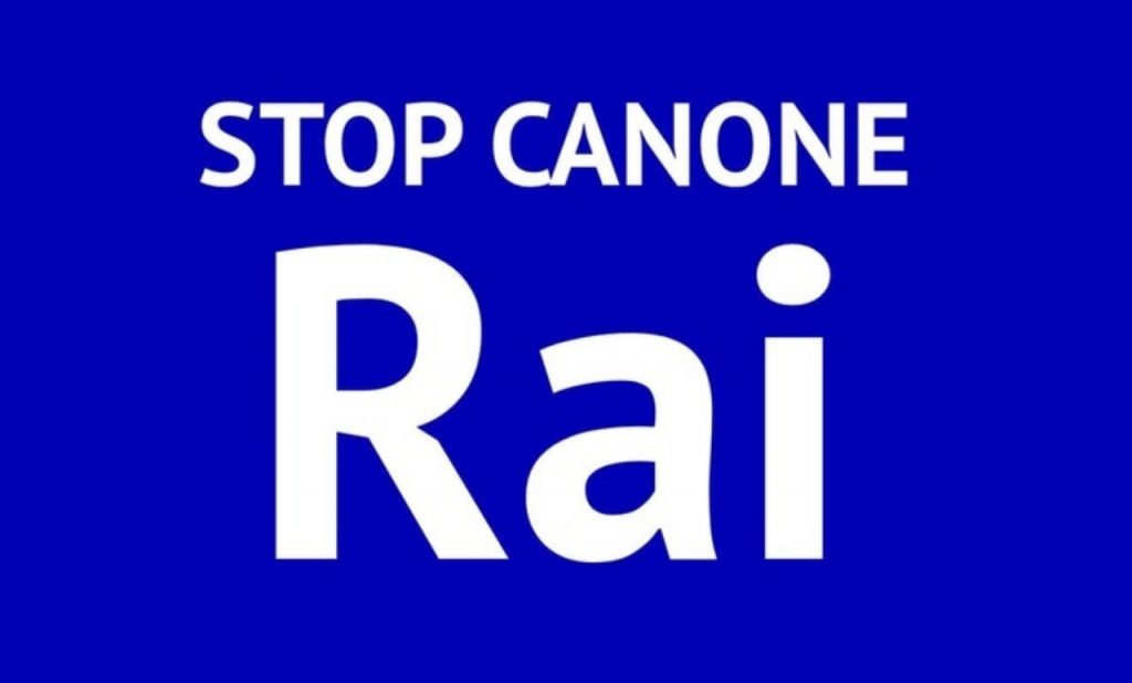 Scritta "stop canone rai"